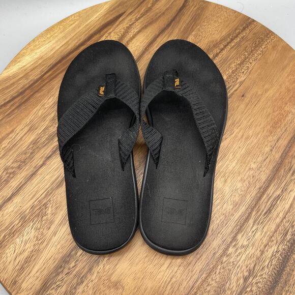 Teva Voya Sandals Womens 8 Black Flip Flop Comfort Thong Casual Beach Summer - Picture 5 of 8
